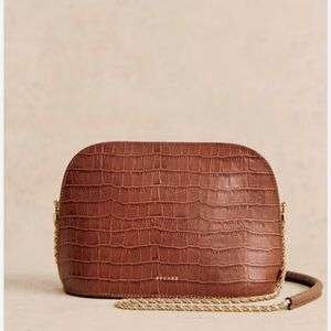Sezane Victor bag - Camel Croco leather